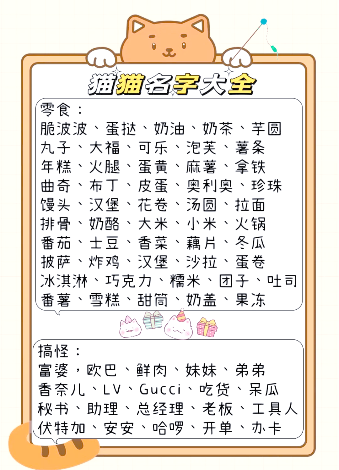 给猫咪取什么名字好听